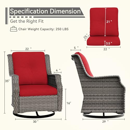 Outdoor Swivel Rocker Patio Chair with Olefin Fabric Cushions Z2125