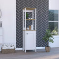 Linen Cabinet with Two Open Shelves and Single Door W145