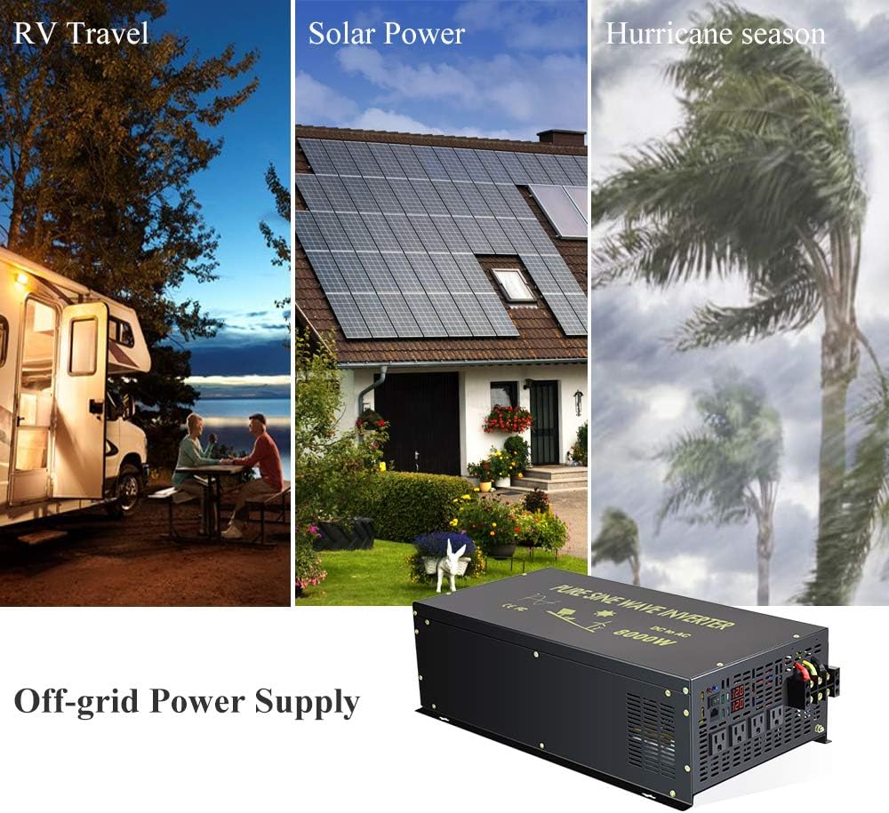 8000W Pure Sine Wave Power Inverter DC 36V to AC 120V S1327