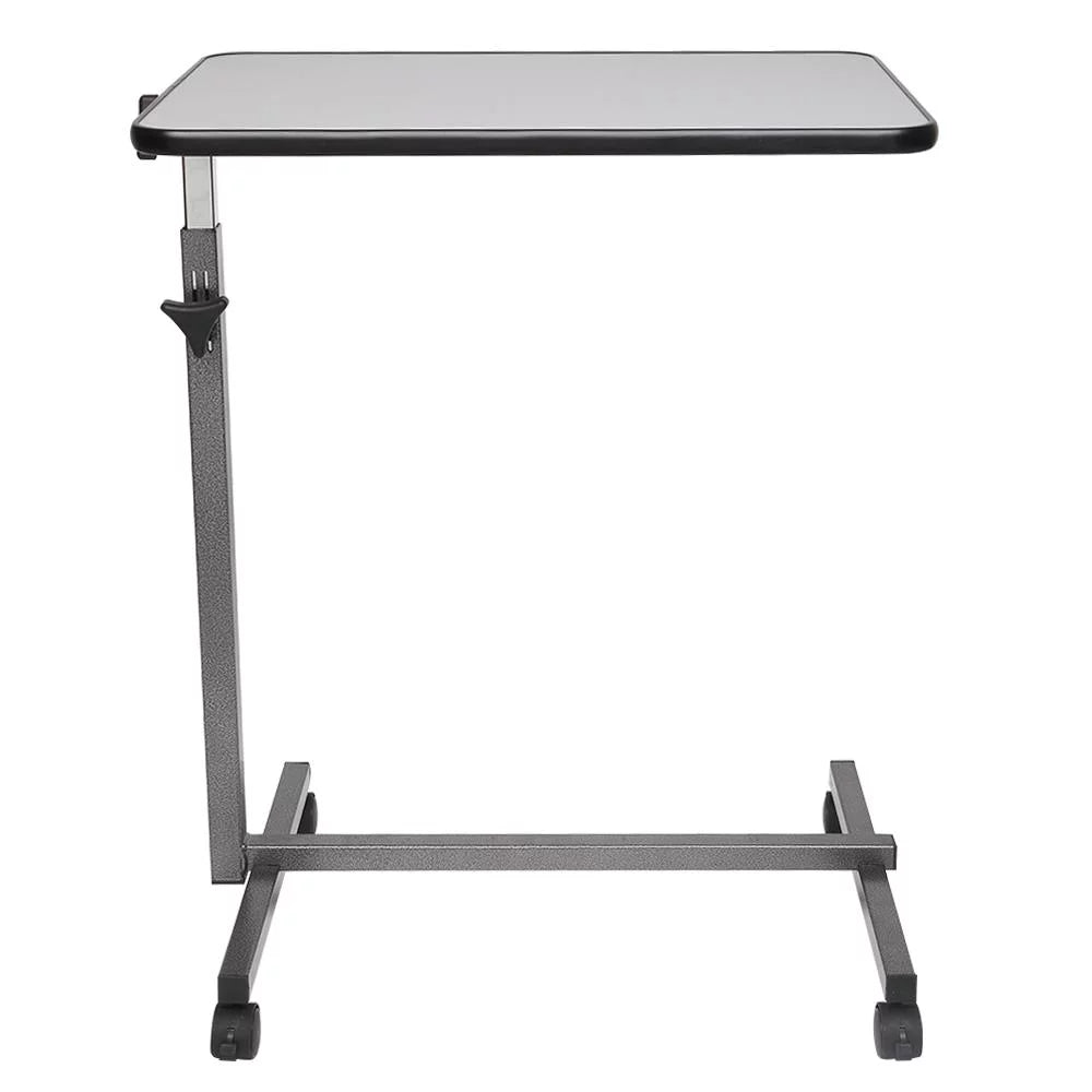 Adjustable Overbed Bedside Table with Wheels Gray R89508