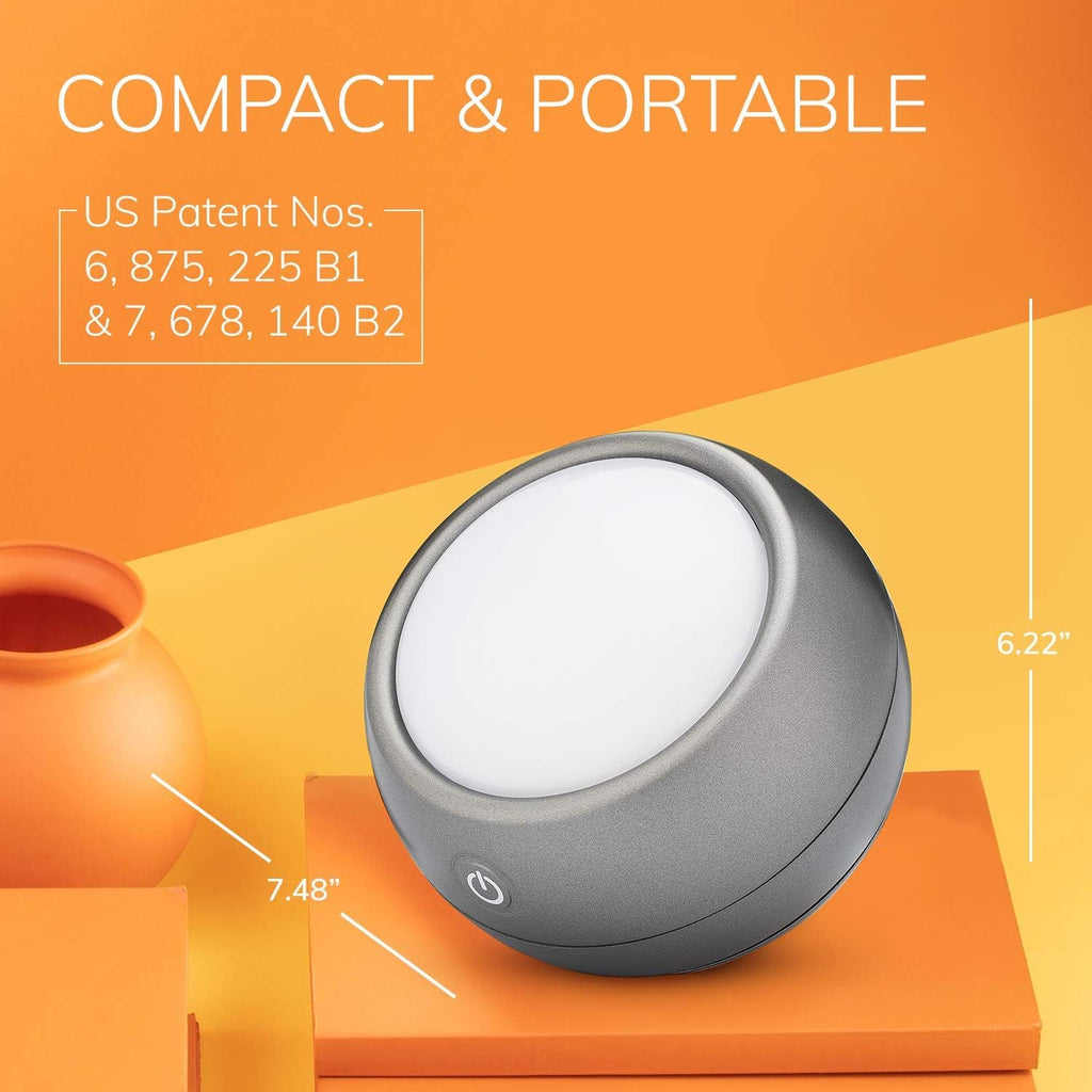 Light Therapy Lamp, UV-Free LED, 10,000 Lux, Full Spectrum, Light Grey I875