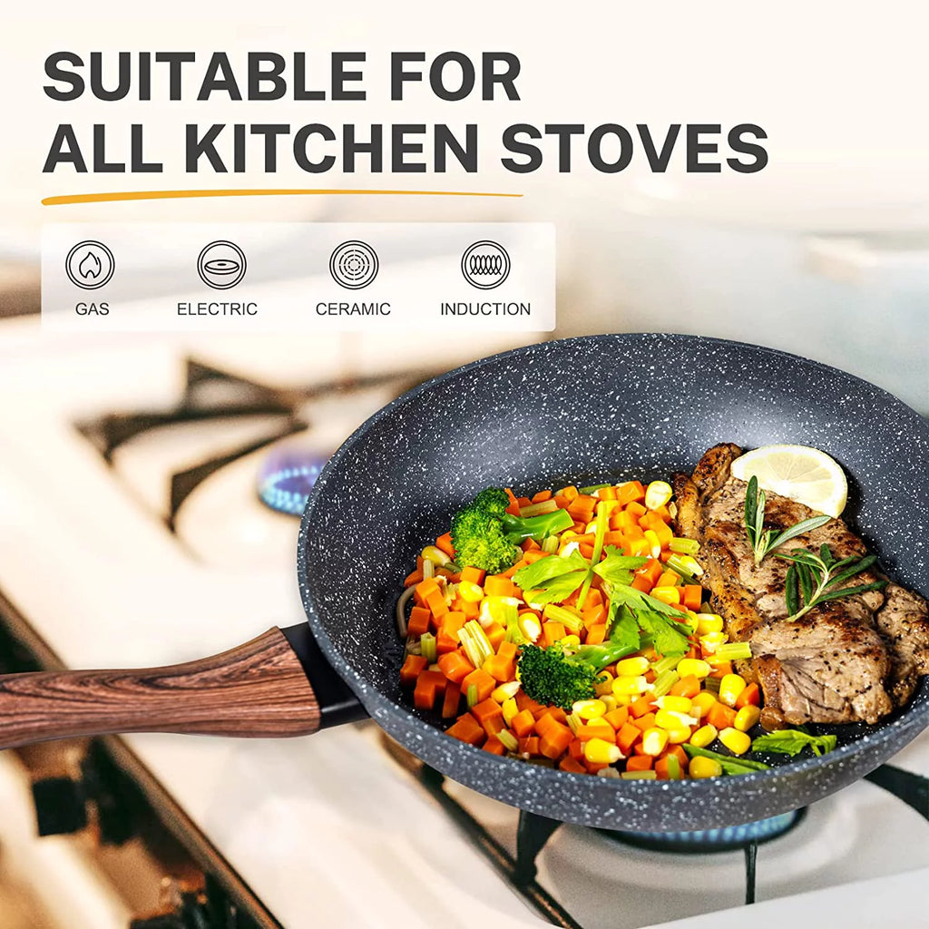 Non Stick Granite 8 Pieces Induction Cookware Set V1258