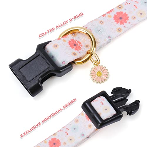 White Peach Dog Collar with Pendant (Small) V233380