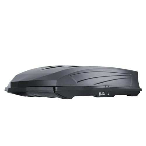 Black 22 Cubic Feet ABS Hard Shell Roof Box with Dual-Sided Opening D575218