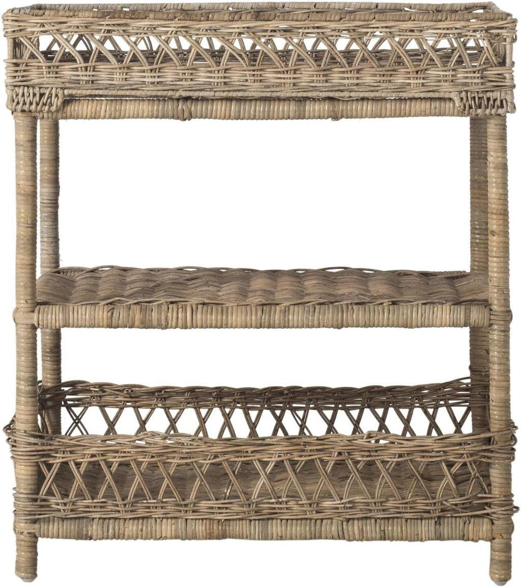 Natural Wicker 3 Tier Accent Table N523