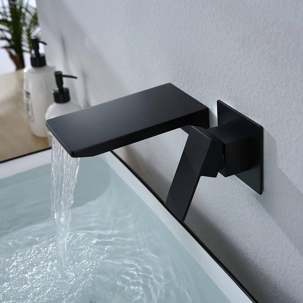 Single Handle Wall Mount Waterfall Bathroom Sink Faucet B845