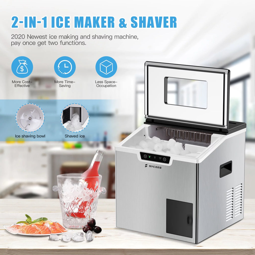 2-in-1 Portable Countertop Ice Maker & Shaver Machine L45924