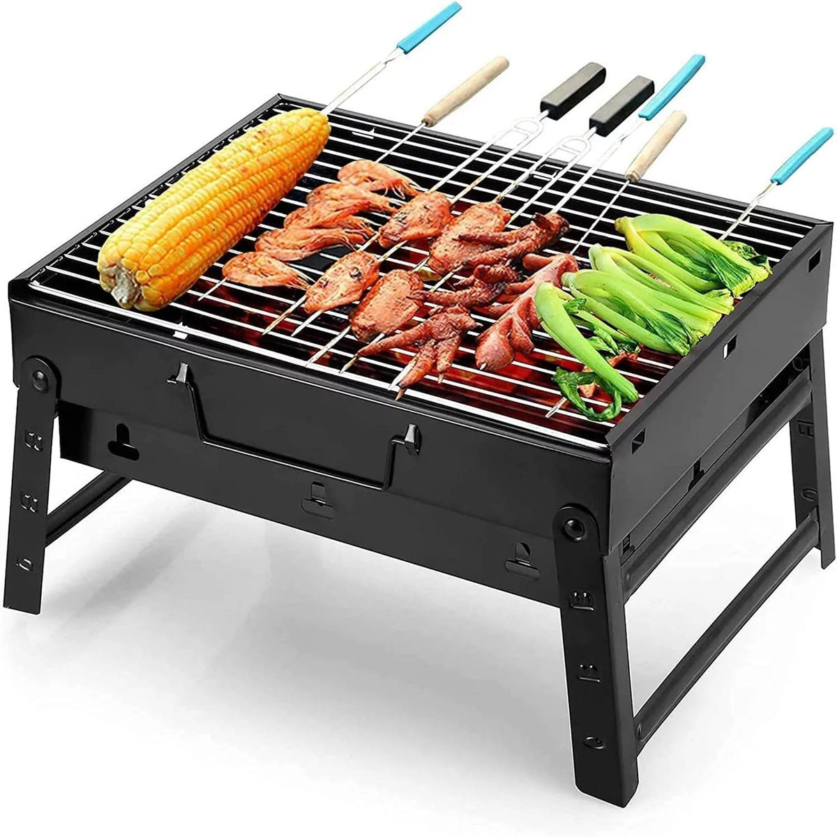 Charcoal Folding Portable Smoker Grill D599
