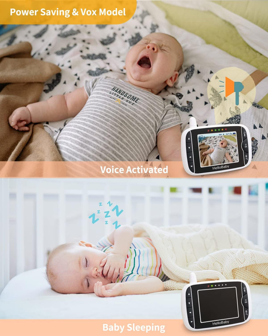 Baby Monitor with Camera and Audio, 3.2'' LCD Screen, Infrared Night Vision, Two Way Audio Y292