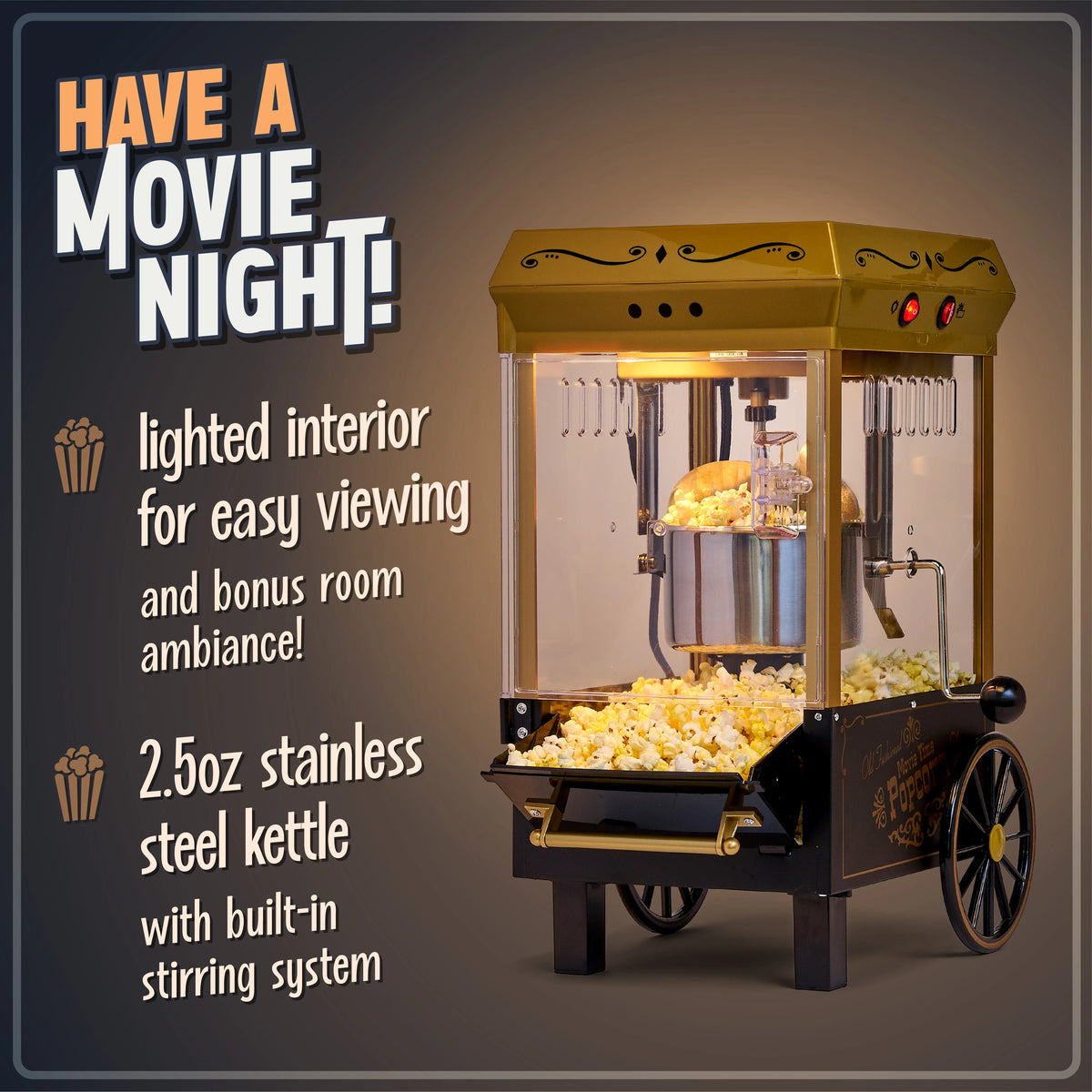 Black 2.5 oz Popcorn Maker L195107