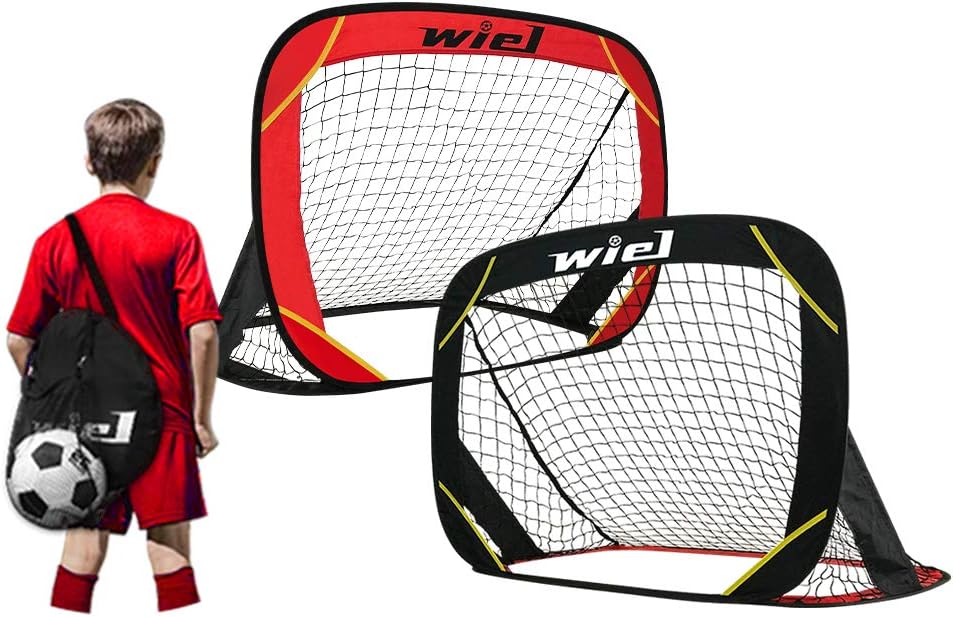 Red/Black Pop Up Soccer Goal Set with Carry Bag Y887