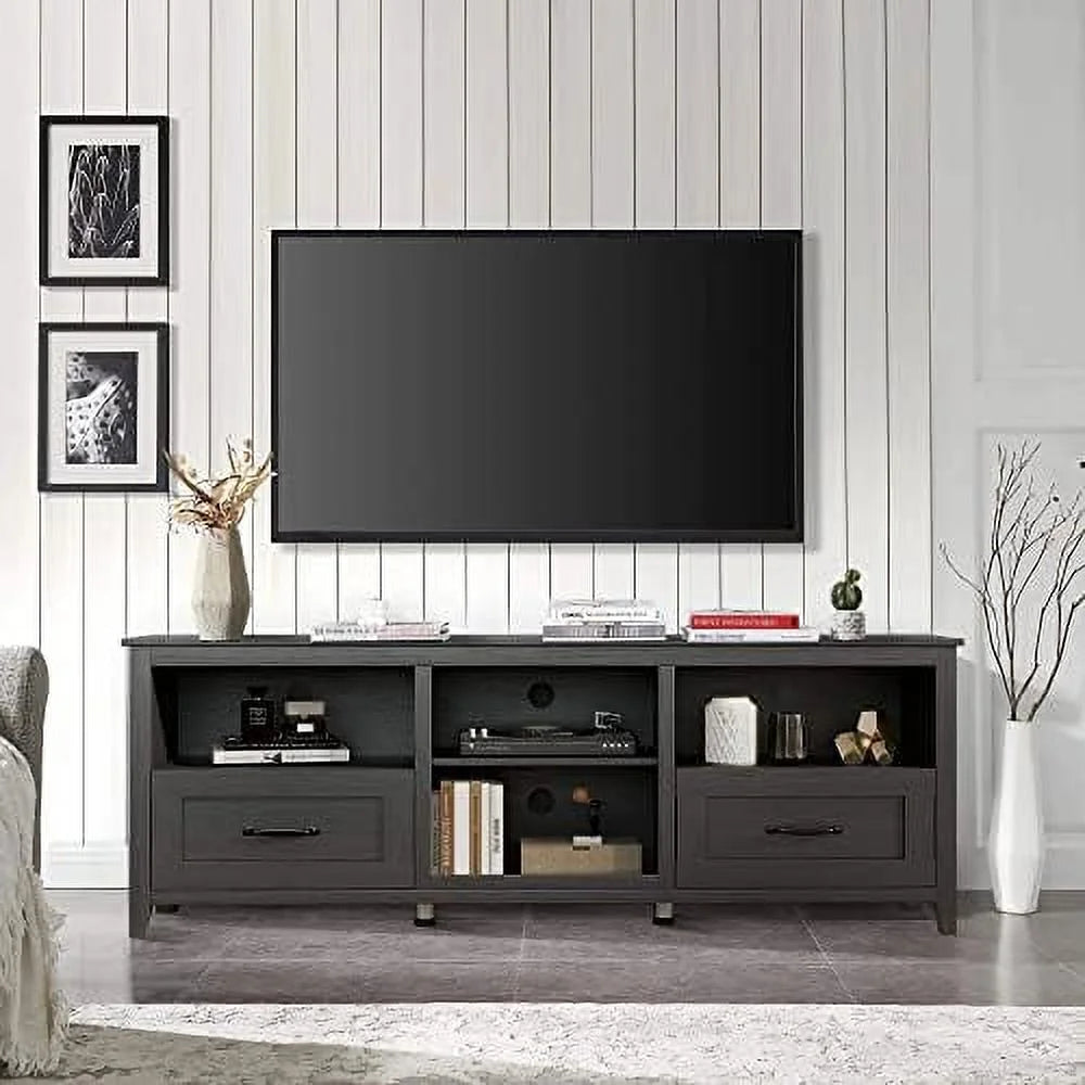 Black TV Stand with Drawers for up to 80" TV Y391