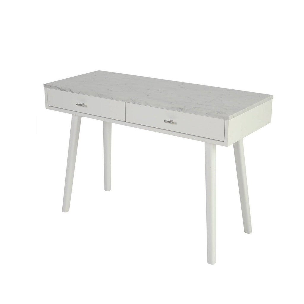 Black Marble White Writing Desk R7869
