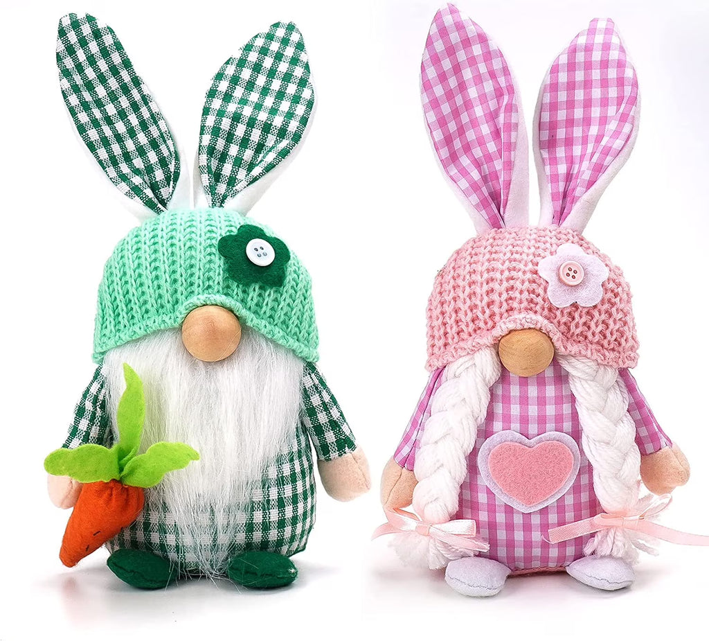 Easter Gnomes Decorations, 2 Pack Plush Gnome House Decor T3071