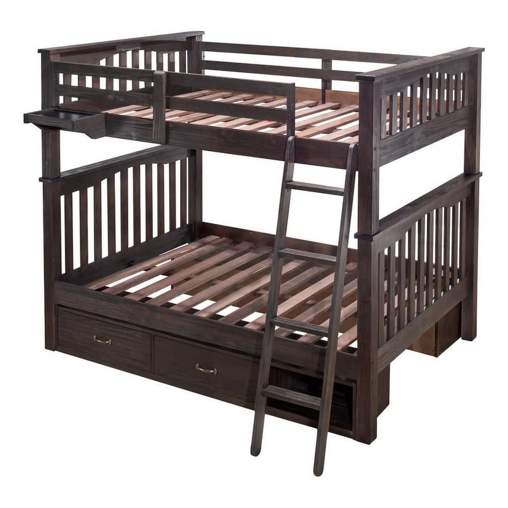 Solid Pine Wood Over Full Bunk Bed in Espresso I79141