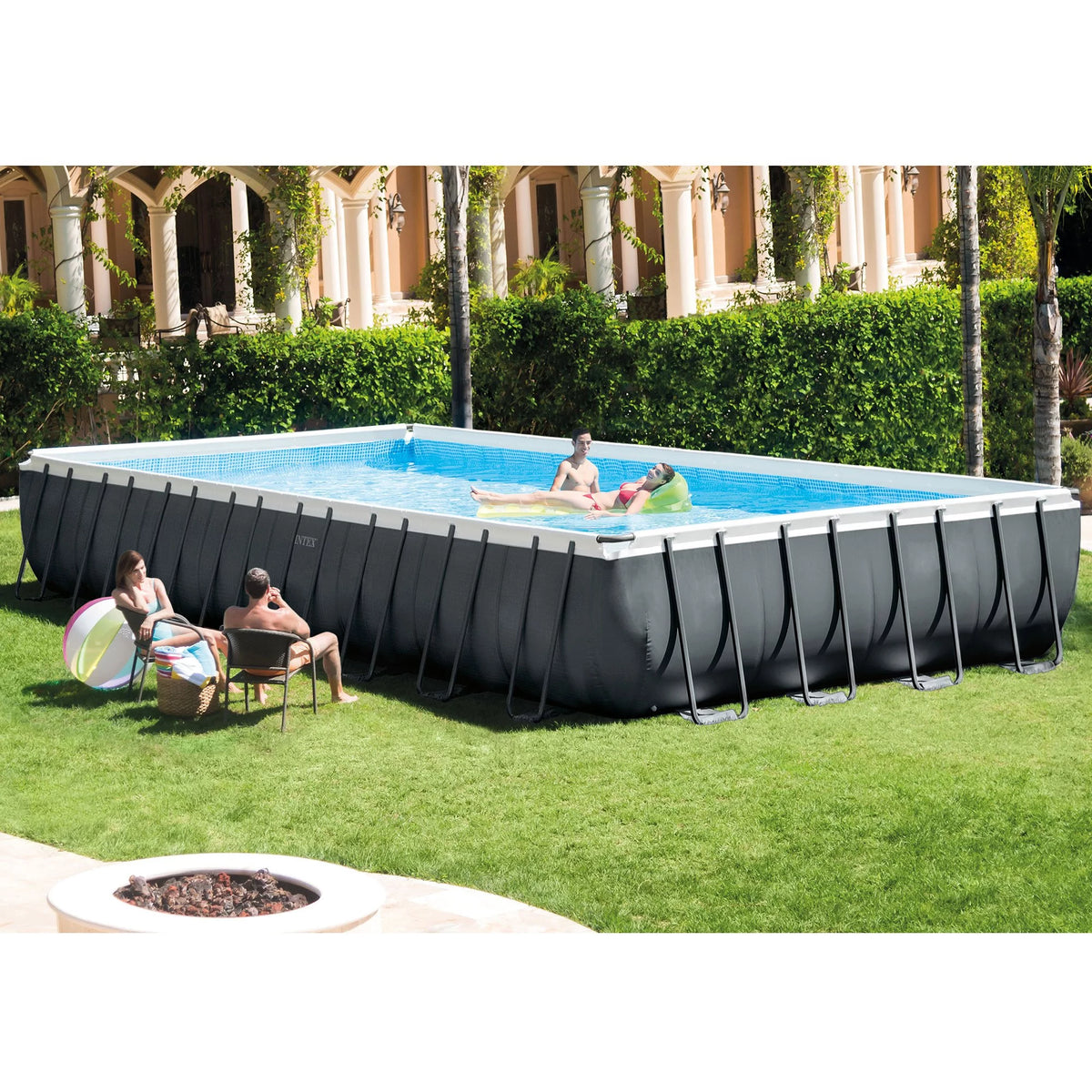 32' x 16' x 52 Rectangular Above Ground Pool Set with Filter Pump T7114