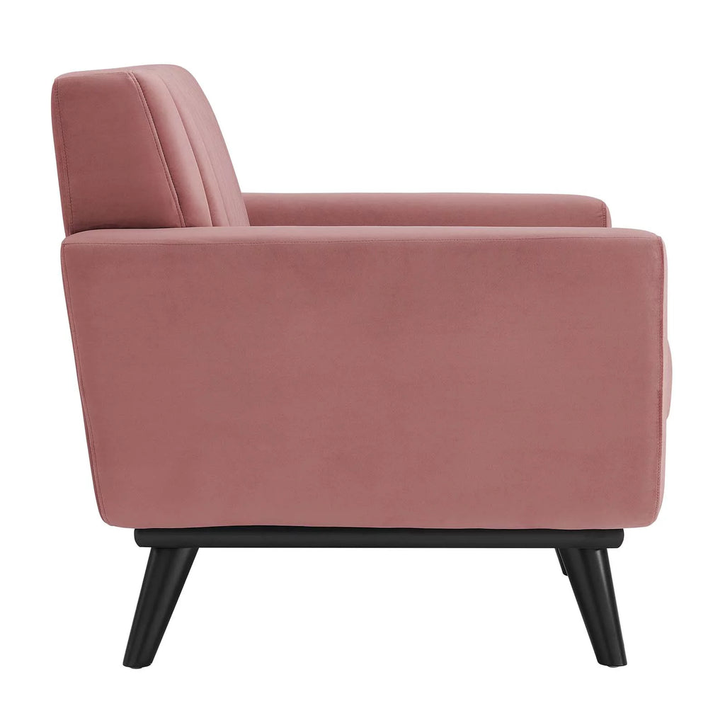 Dusty Rose Channel Tufted Performance Velvet Armchair Z71600