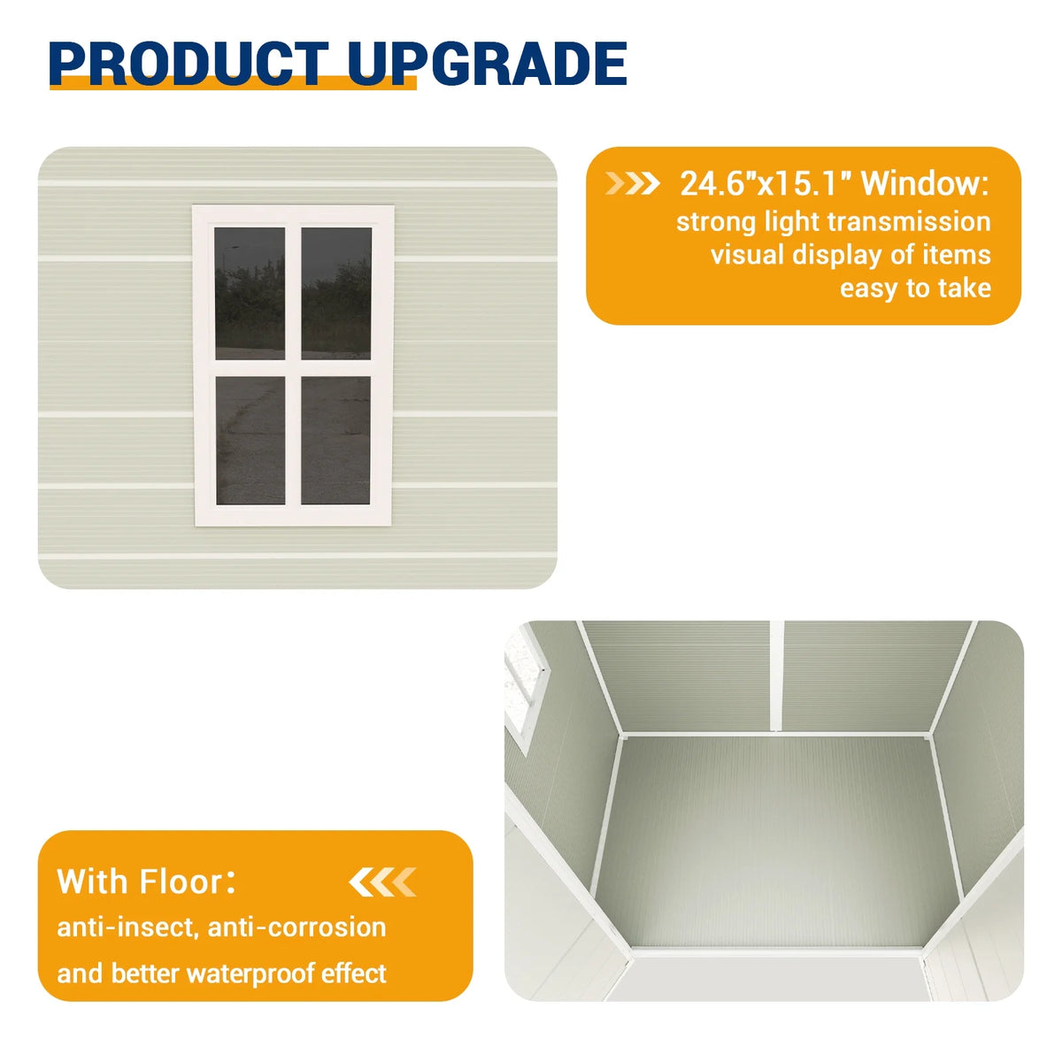6x4.5 FT Resin Outdoor Storage Shed with Lockable Door C22749