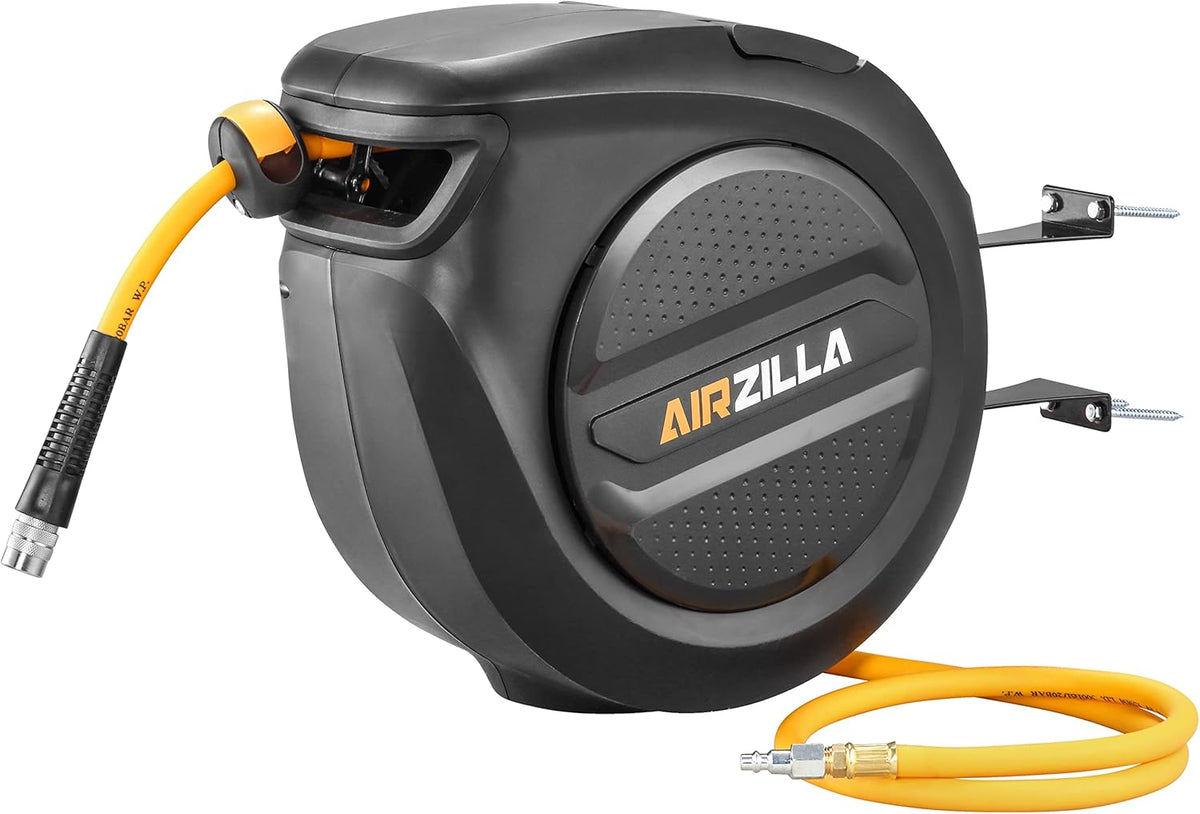Retractable Air Hose Reel 3/8" x 50 ft Flex Hybrid Air Hose, 300PSI, Pack of 2 U9122