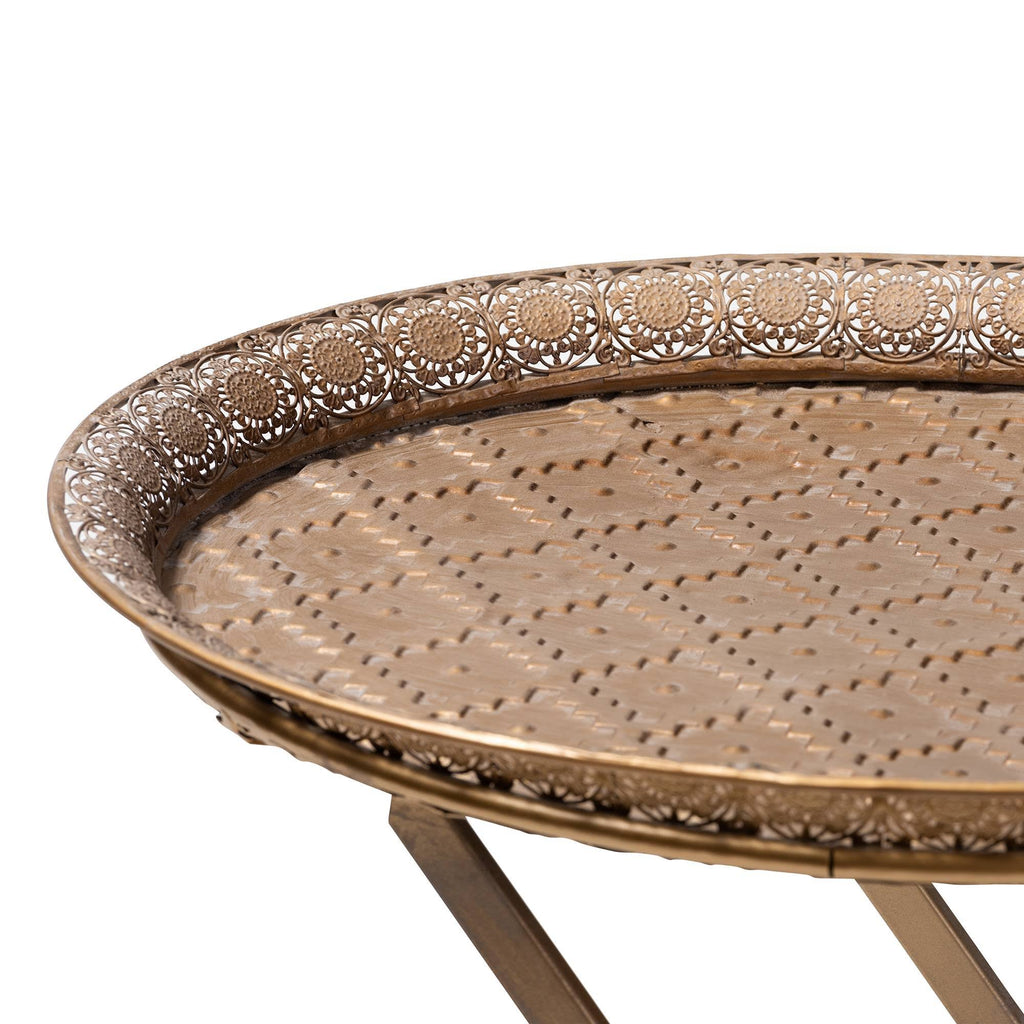 Gold-Tone Metal Folding Tray Table S749