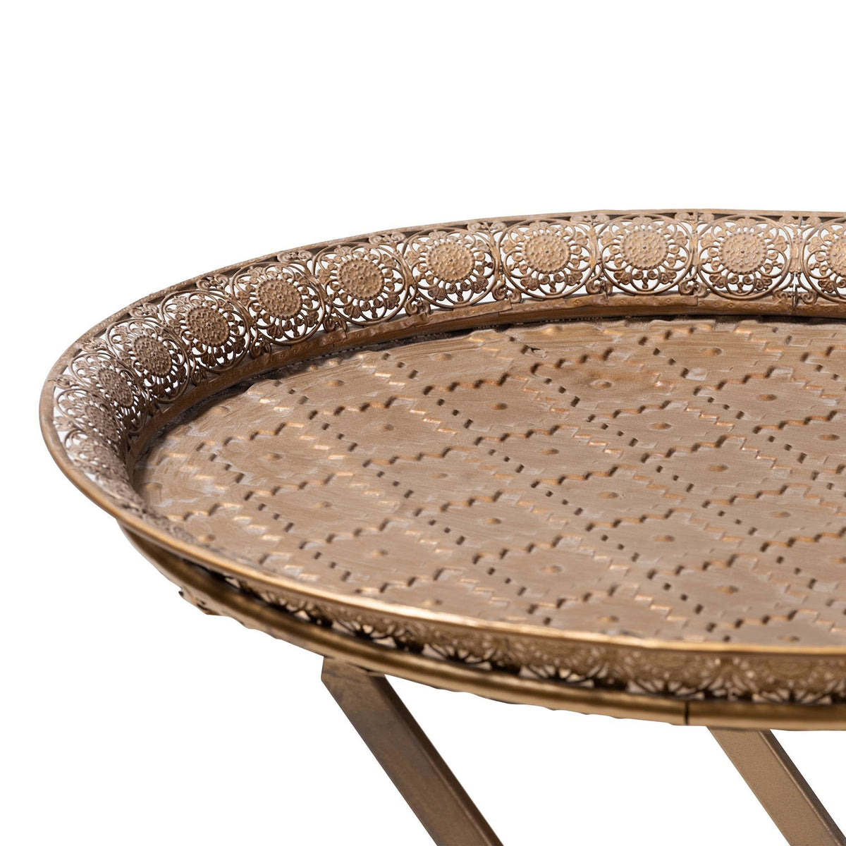 Gold-Tone Metal Folding Tray Table S749