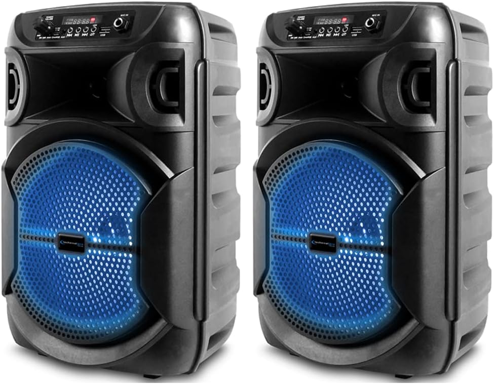 8 Inch Bluetooth Speaker with Woofer and Tweeter, Black Q968098