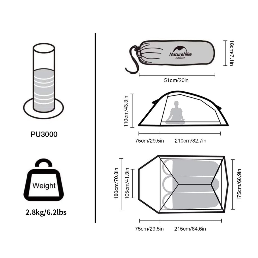 Backpacking Tent Lightweight Waterproof B89819