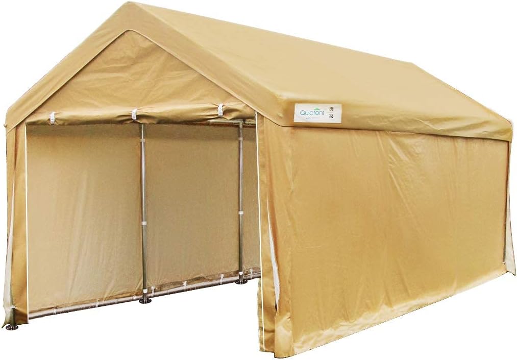10’x20’ Heavy Duty Galvanized Carport Car Canopy with Reinforced Steel Cables and Ground Bars B831196