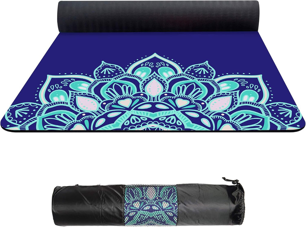 Suede TPE Yoga Mat with Carrying Bag, 72x32 Extra Thick 8MM H799