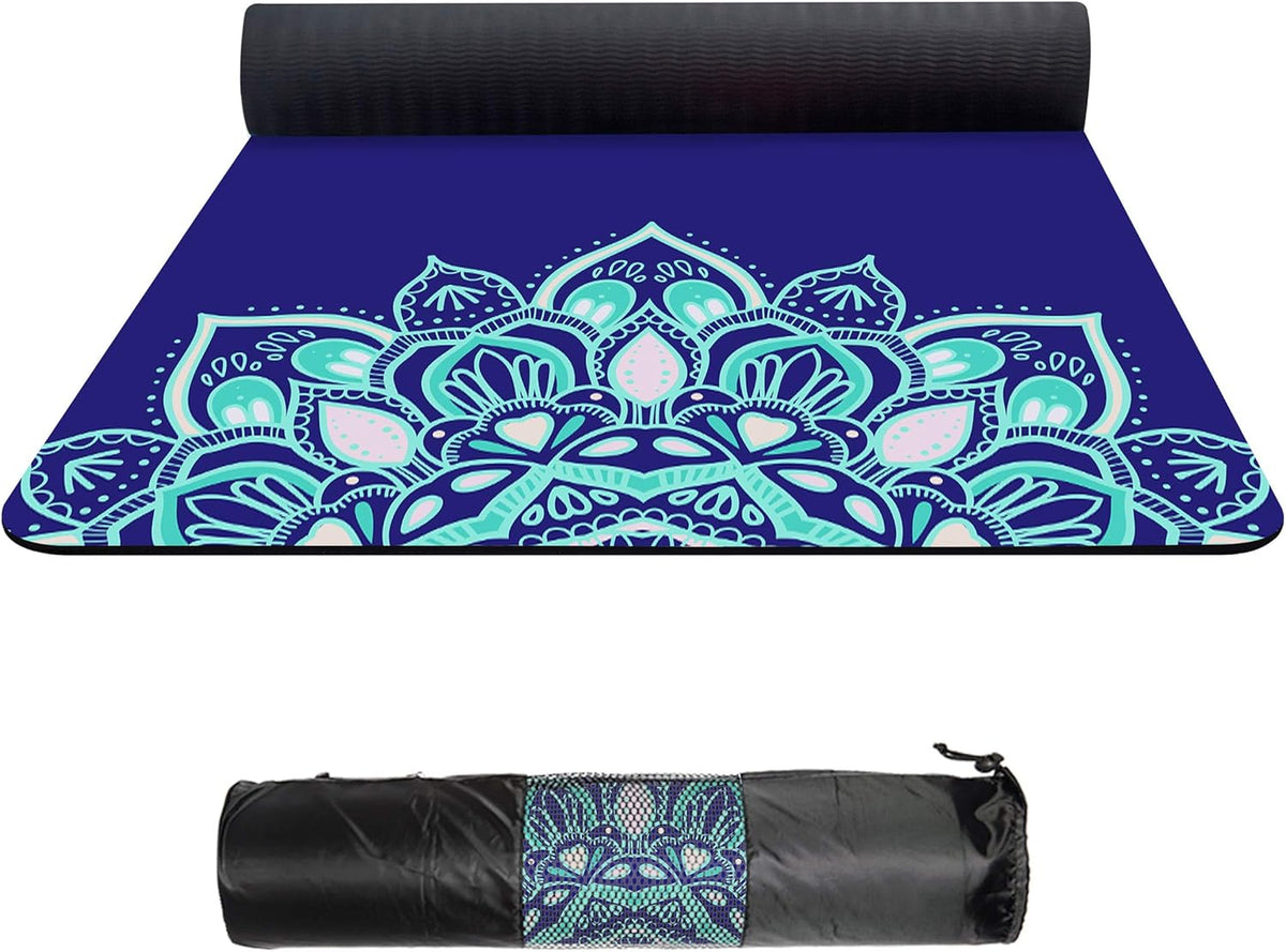 Suede TPE Yoga Mat with Carrying Bag, 72x32 Extra Thick 8MM H799