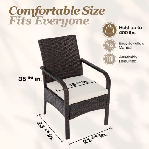 Outdoor Dining Chairs Set of 4 Stackable Wicker R1226