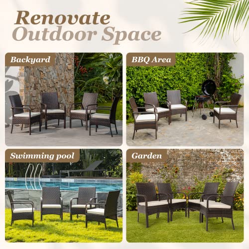 Outdoor Dining Chairs Set of 4 Stackable Wicker R1226