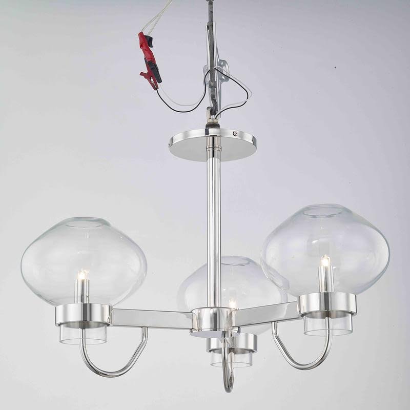 Polished Nickel 3 Light Semi-Flush Mount W9866