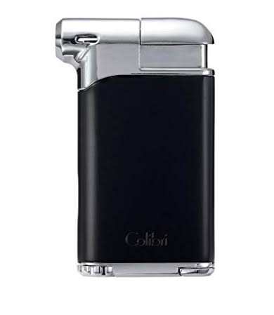 Soft Flame Lighter Black & Chrome Q15242