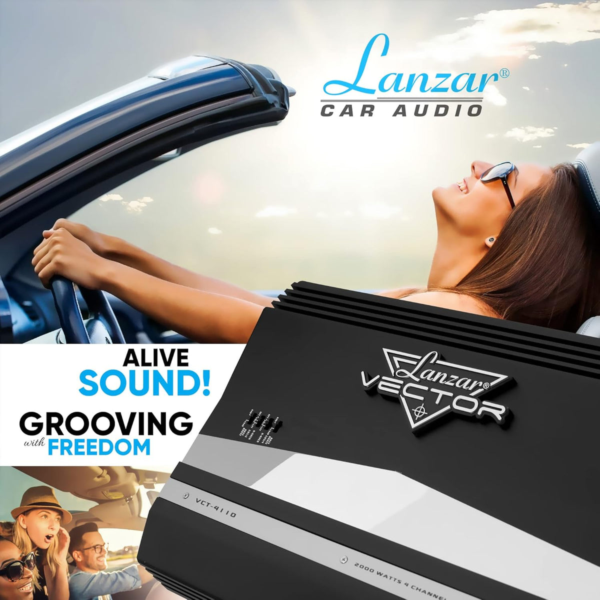 4 Channel 2000 Watt Bridgeable MOSFET Car Audio Amplifier W7838