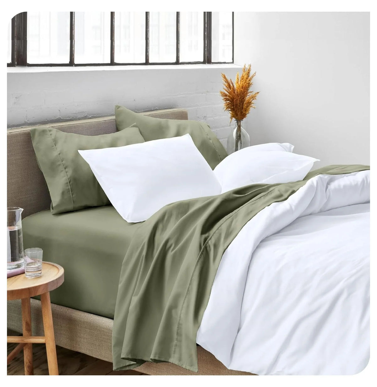 Split King 5 Piece Microfiber Bed Sheet Set with Deep Pockets O73143