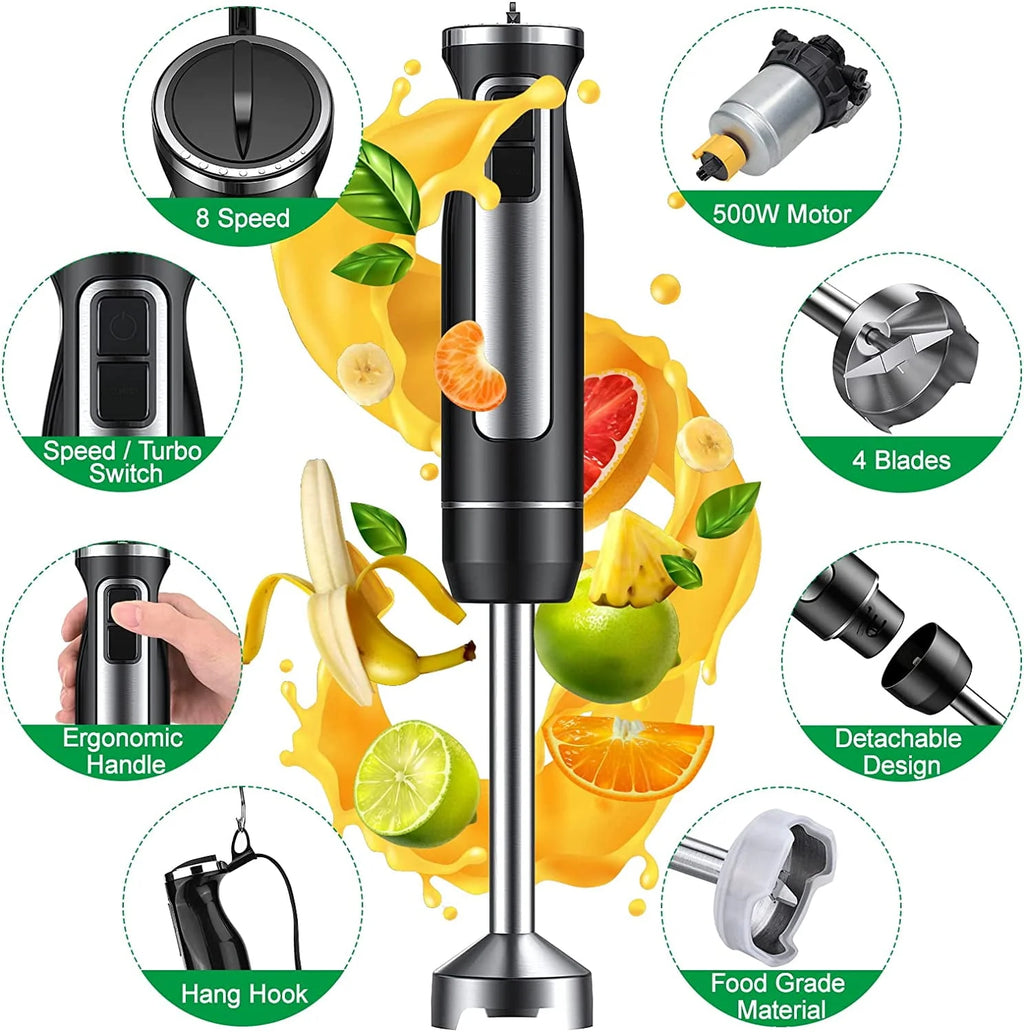 500 Watt 8 Speed Immersion Hand Blender D823