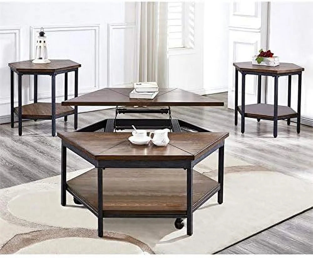 Metal Hexagon End Table G23162