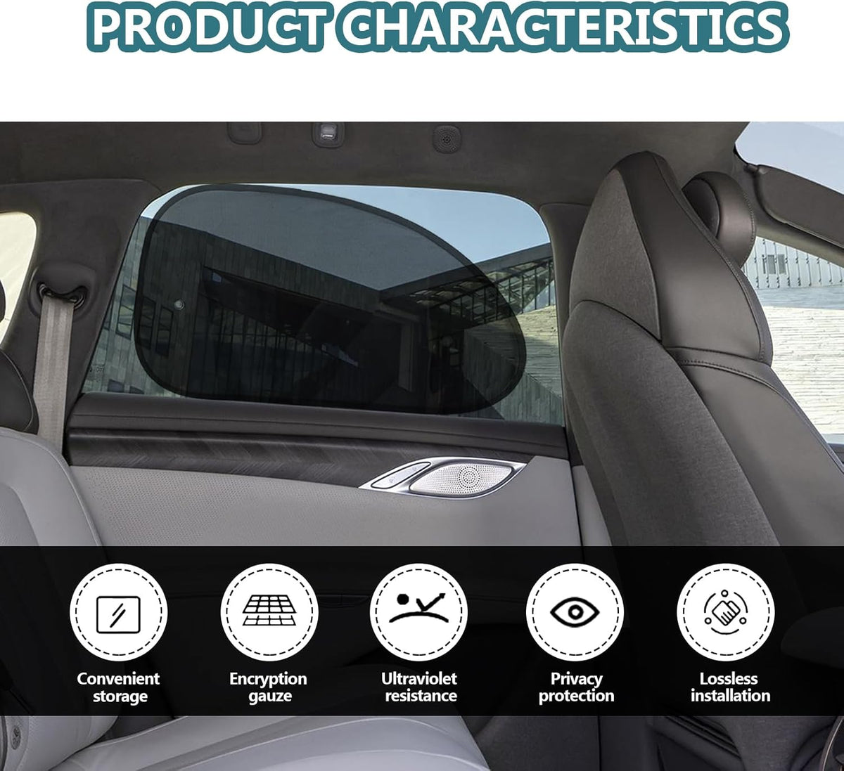 2PCS Universal Side Window Car Sun Shades (Large) C217378