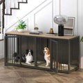 Wooden Dog Crate Table with Double Doors L4683