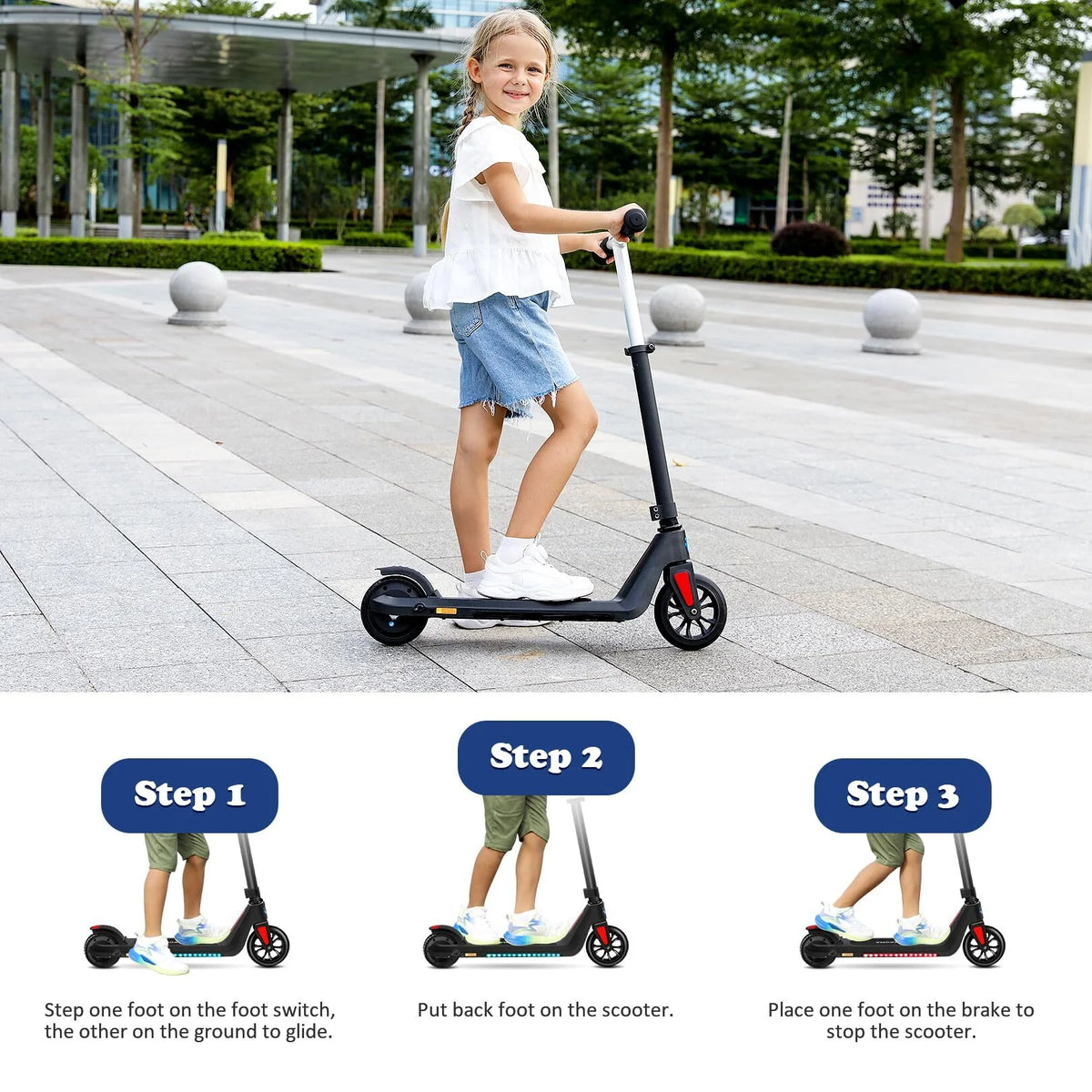 Electric Scooter for Kids 120W Pink W779778