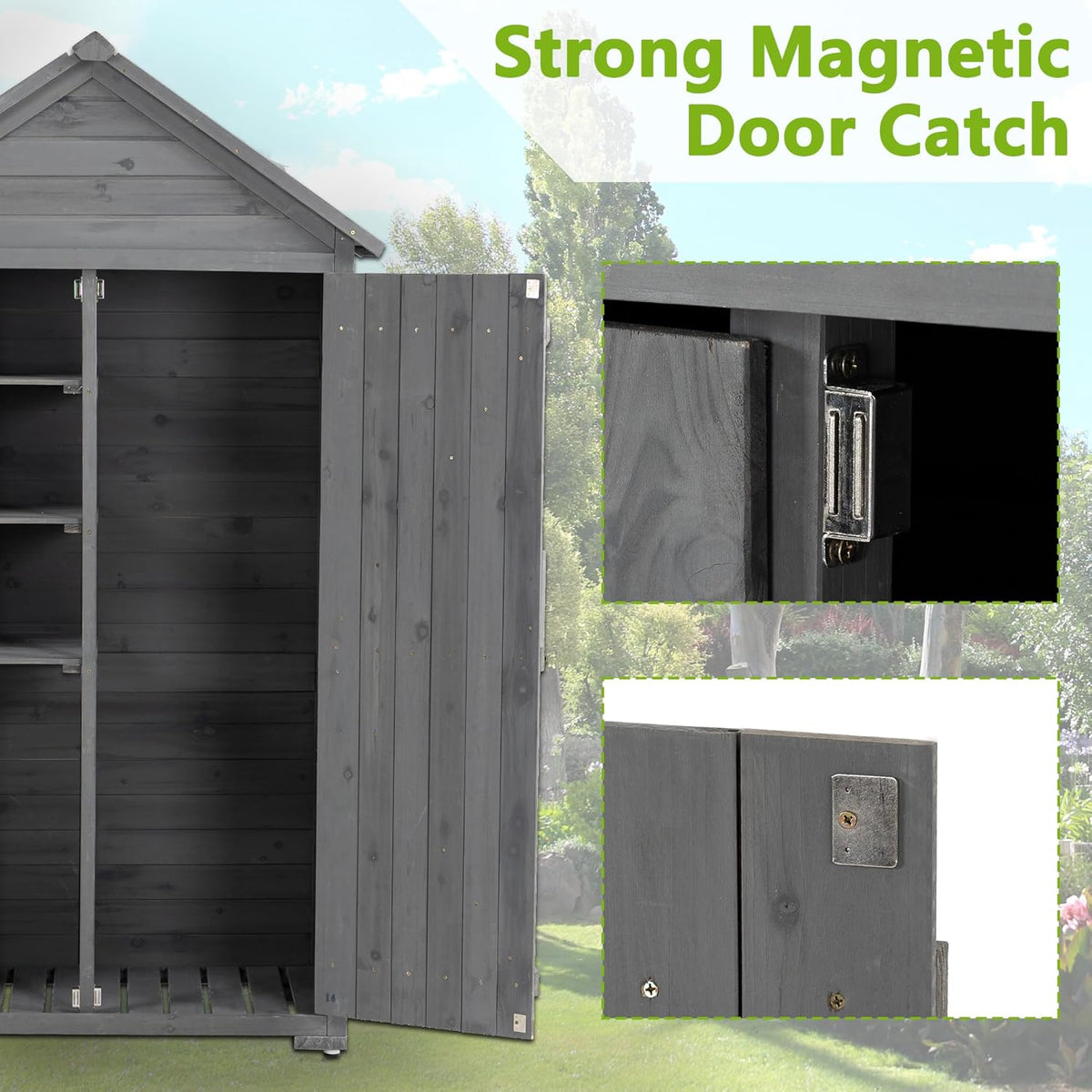 Outdoor Wooden Storage Shed with Lockable Door P2736
