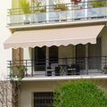 Beige Retractable Patio Awning Sun Shade Cover W708713