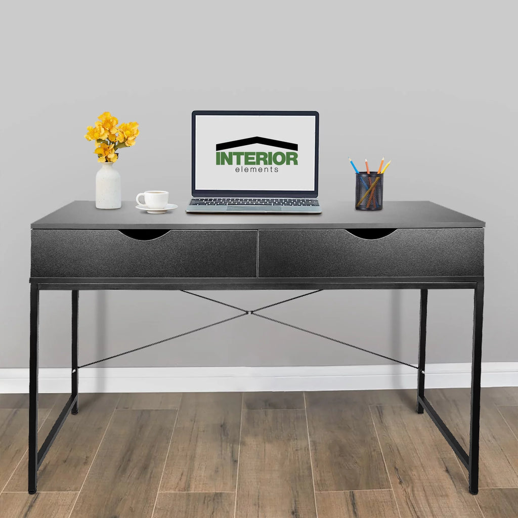 Black Computer Desk with Drawers Y637725