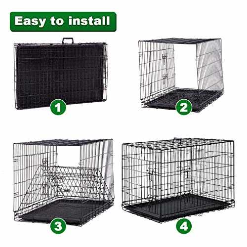 48 Inch Folding Wire Dog Crate with Double-Door H925958