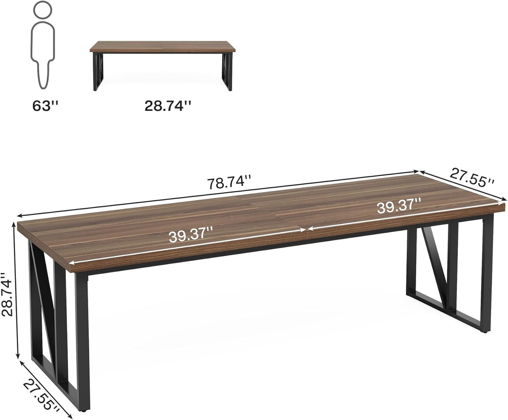 78.7 Inches Extra Long Double Wood Desk T35161