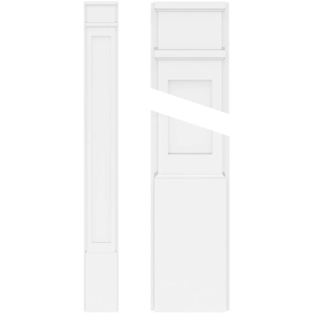 Flat Panel PVC Pilaster with Decorative Capital & Base (Pair) S376058