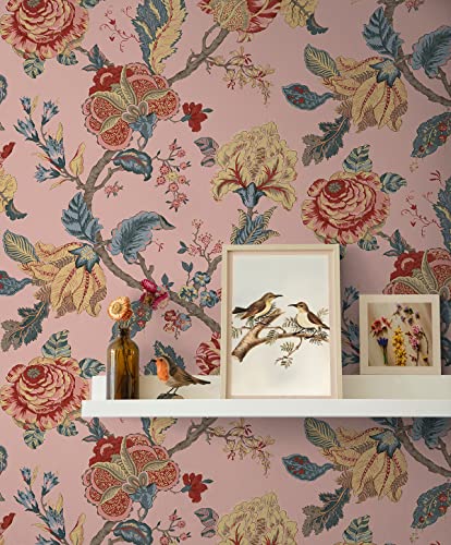 Victorian Jade Floral Peel and Stick Wallpaper Y4565