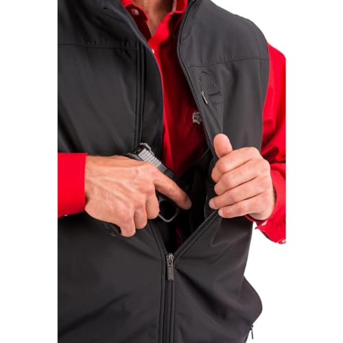 Men's Bonded Softshell Vest with Concealed Carry Pockets I90049