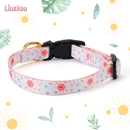 White Peach Dog Collar with Pendant (Small) V233380
